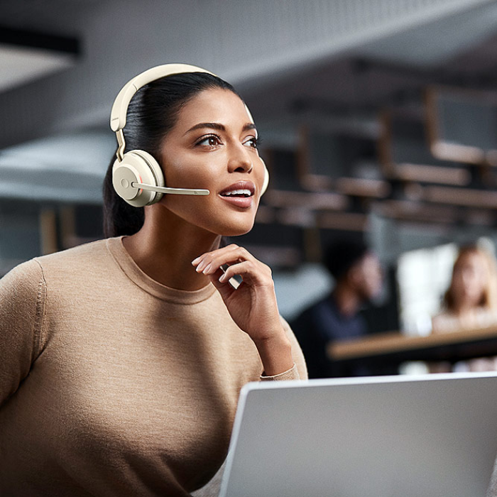Jabra Evolve2 75 USB-A MS Bej Kablosuz Kulak Üstü Kulaklık